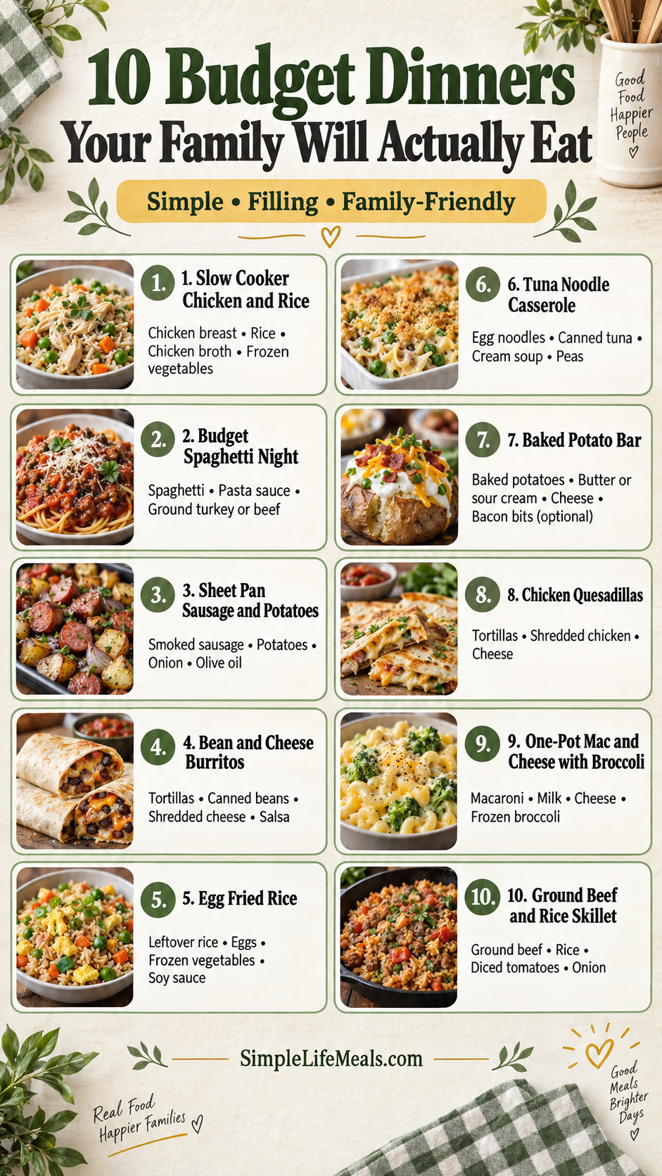 10 Budget Dinners Your Family Will Actually Eat