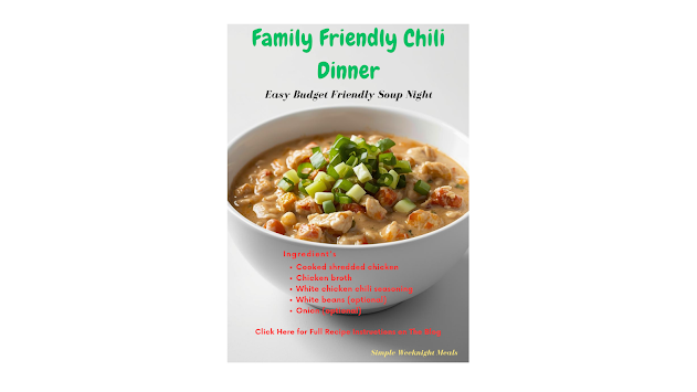 Easy White Chicken Chili with Cornbread (Budget Friendly Dinner) ✔ budget-friendly ✔ family meals ✔ under $5