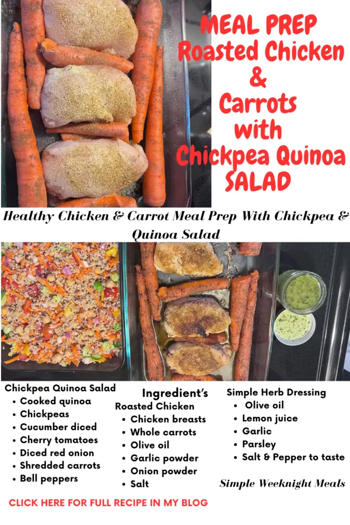 3 12 pin 2 meal prep simple roasted chicken & carrots w chickpea quinoa