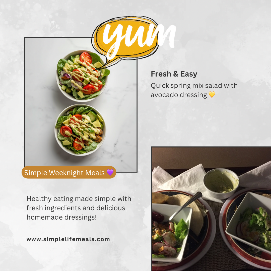 spring mix avocado bowls