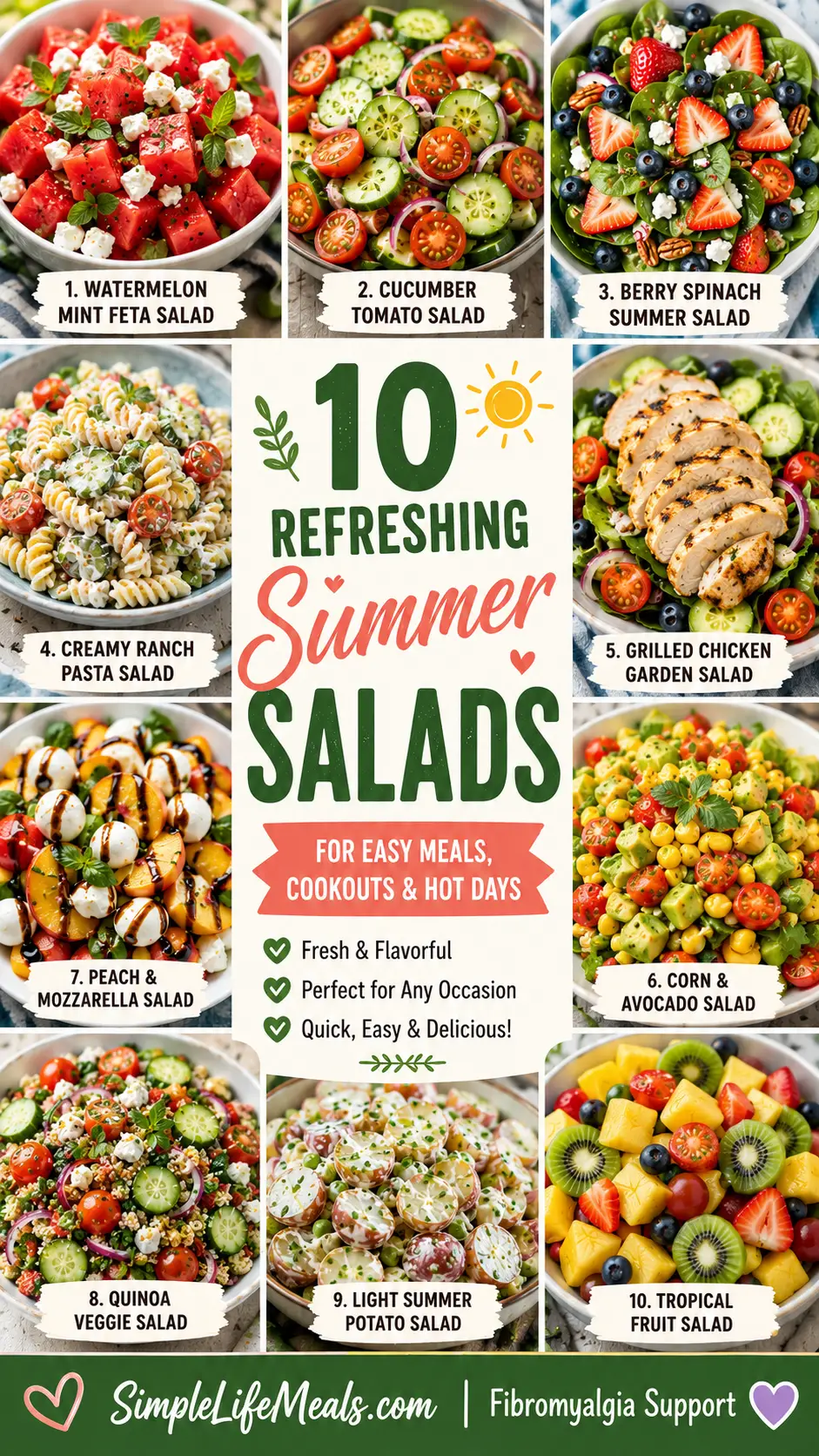 10 refreshing summer salads,Easy Meals • Cookouts • Hot Days