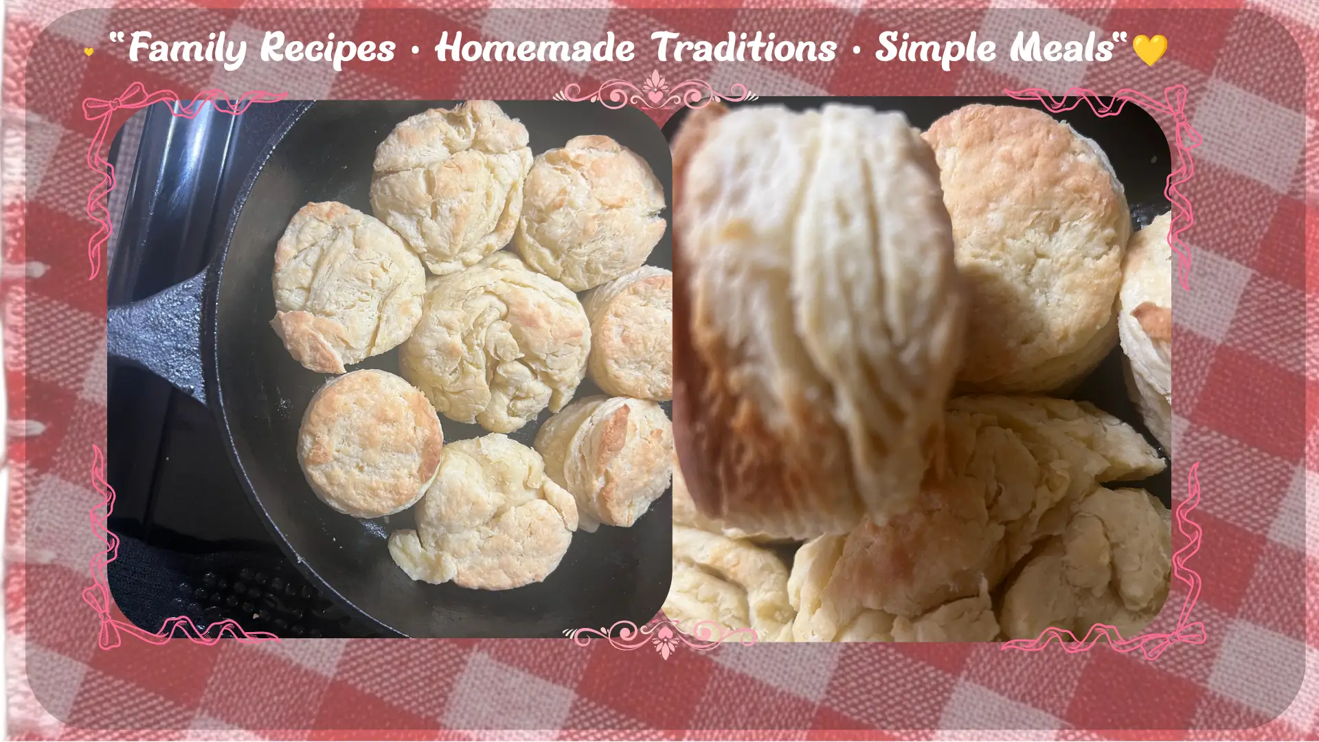 Homemade Flaky Butter Biscuits in a Cast Iron Skillet
